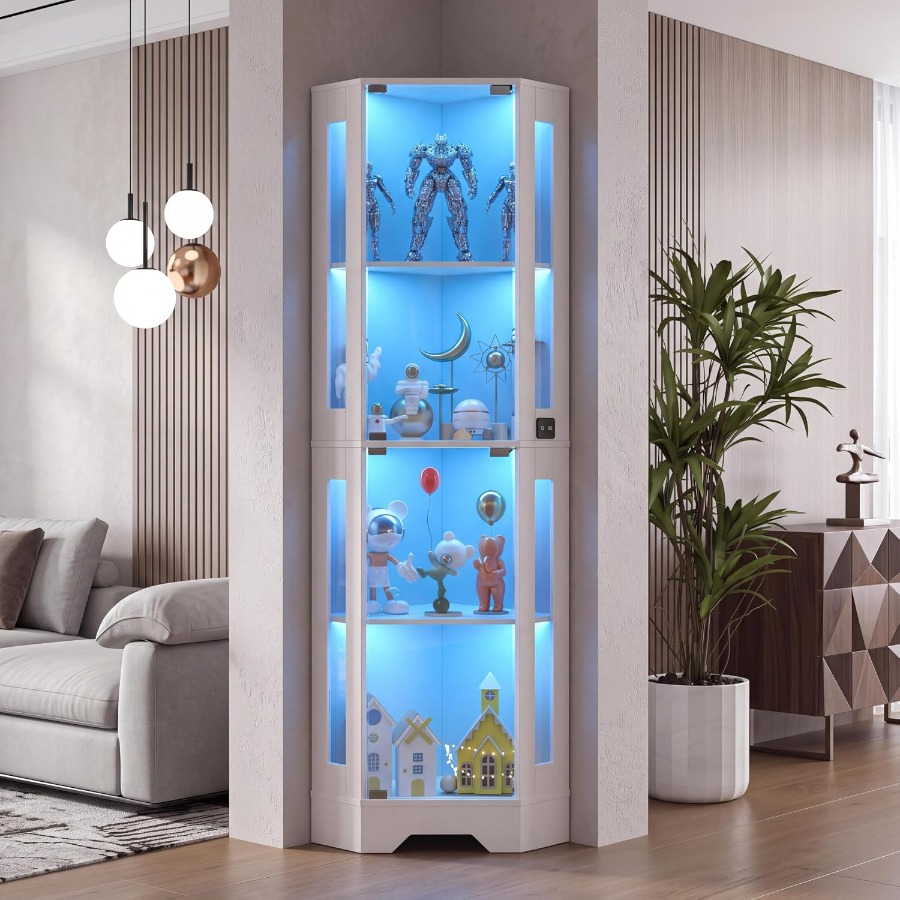 Lighting - Corner display cabinet for living room,