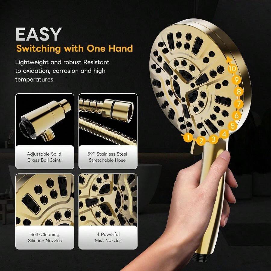 High Pressure 10 Ways Handheld - High Pressure Shower Head Handheld review and price