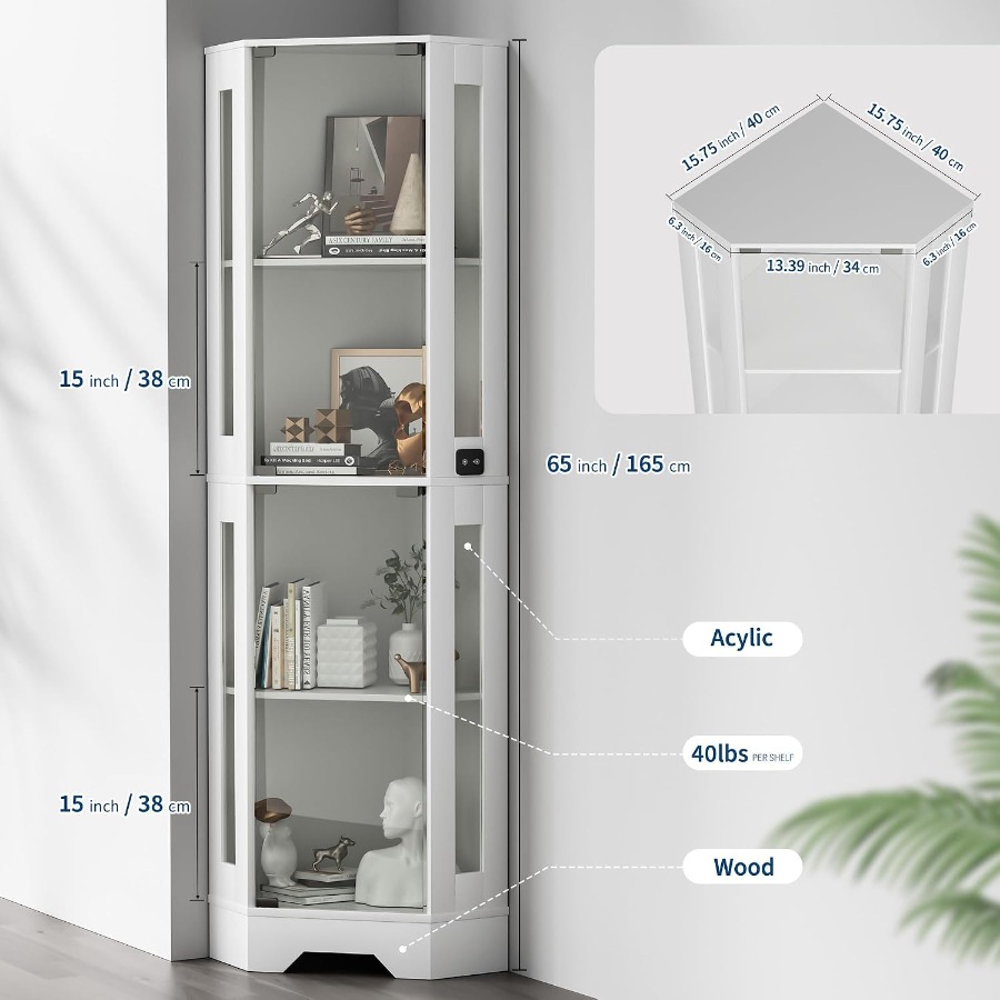 Corner display cabinet for liv - Lighting review and price