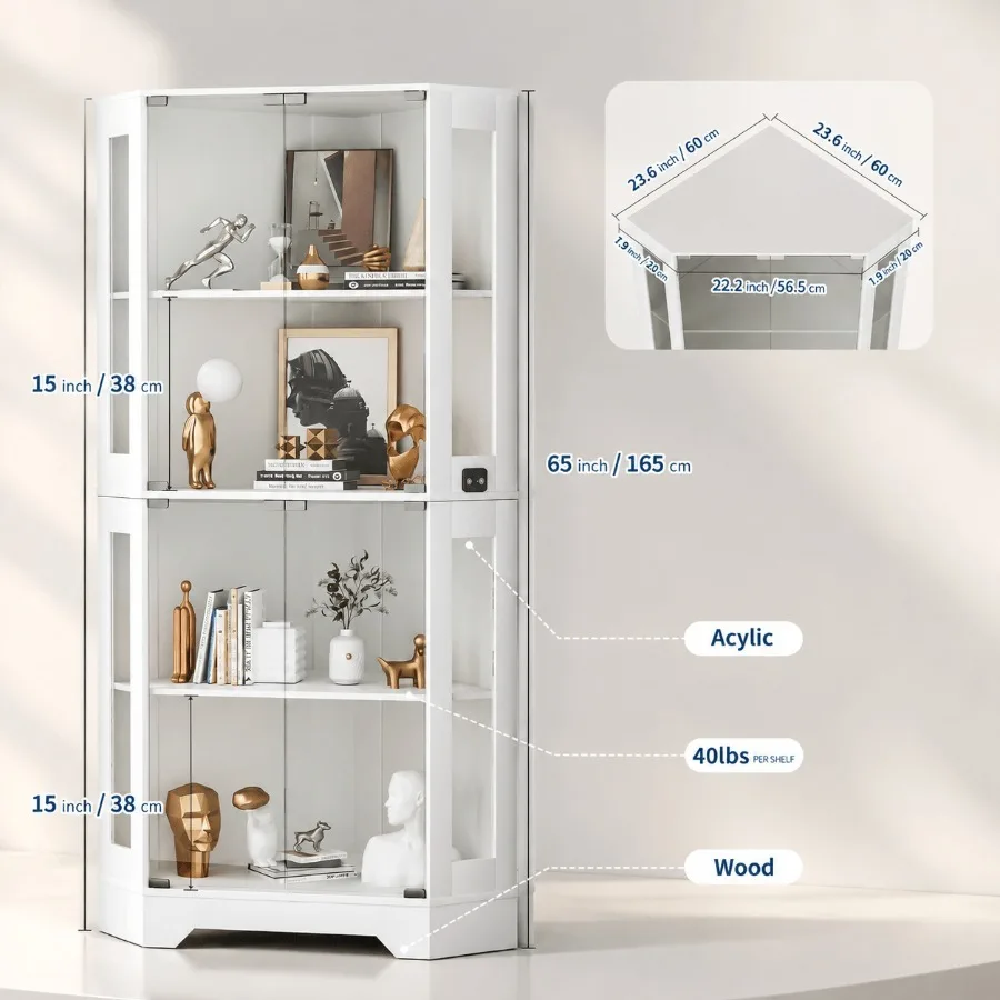 65 White Corner Collectible Cu - Storage & Organization review and price
