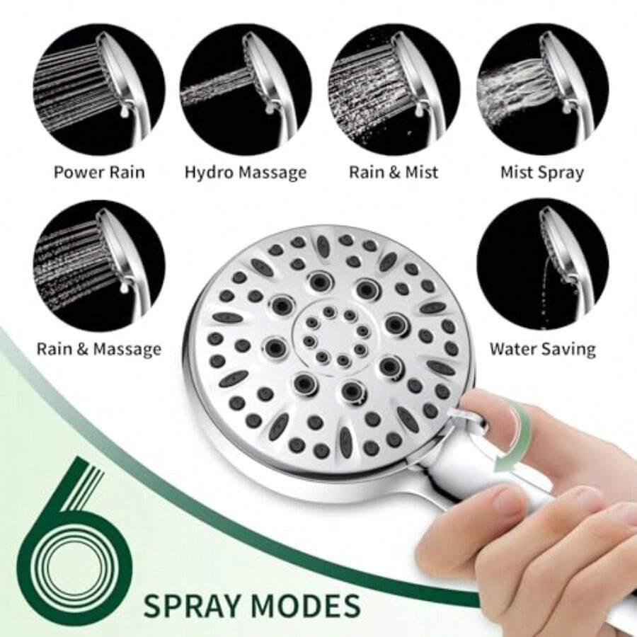 Shower Head 6 Spray Modes Hand - High Pressure Shower Head Handheld review and price